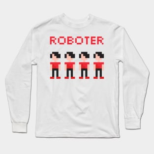 Roboter Pixel Art | Kraftwerk Fan Art Merch | German Electronic Band | Music Lovers Gift Long Sleeve T-Shirt